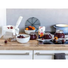 Leifheit 37211 Deshuesador de Cerezas Cherrymat - Separación Limpia, Rápida y Fácil - Procesa hasta 15 kg - Blanco