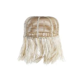 DKD Home Decor Pantalla Colonial de Ratán Natural, Marrón y Blanco, para Decoración del Hogar - Ancho 30 x Largo 30 x Alto 38 cm