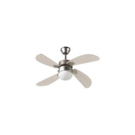 FARELEK - BERMUDA Ø 107 cm - Ventilador de techo reversible, 4 aspas de roble claro + iluminación 1 globo 60W E27 - 112423 FARELEK - BERMUDA Ø 107 cm - Ventilador de techo reversible, 4 aspas de roble claro + iluminación 1 globo 60W E27 - 112423