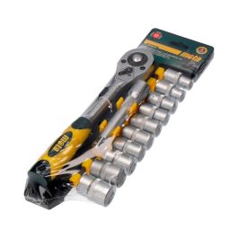 Mota Juego de 12 bocallaves y accesorios 1/2" cromo vanadio Ek610 - 10 bocallaves, carraca, prolongación