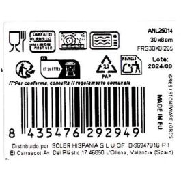 La Mediterranea Fuente Rectangular Anllo Elite Brillo 30 x 8 cm (24 Unidades)