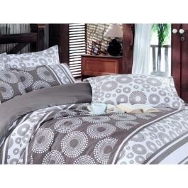 Juego de cama AUC8681181719855 - 1 funda nórdica 220x240 cm + 2 fundas almohada 60x60 cm - 100% Algodón Reforzado Marrón