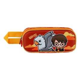 Harry Potter Estuche Portatodo Escolar Doble Compartimento con Relieve 3D Buckbeak Naranja 22x10x8 cm