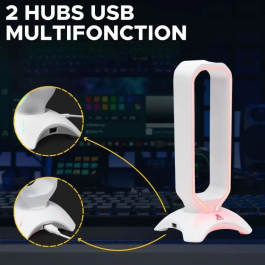 The G-Lab K-STAND RADO Auriculares/Soporte para Auriculares RGB USB Blanco THE3760162067842