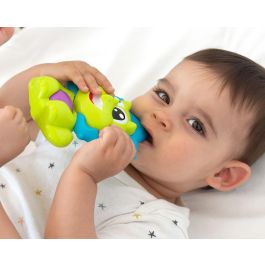 KioKids Mordedor Sonajero Musical Dinosaurio Verde y Azul para Bebés | Alivia Dentición y Estimula Sentidos, Motricidad Fina +3 Meses