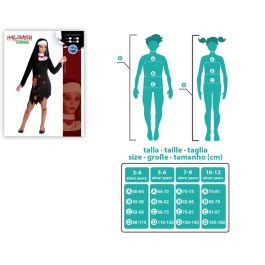 Disfraz Monja Sangrienta Poseída Infantil Niña 10-12 Años Halloween - Vestido Negro y Blanco, Velo y Manchas de Sangre Disfraz Monja Sangrienta Poseída Infantil Niña 10-12 Años Halloween - Vestido Negro y Blanco, Velo y Manchas de Sangre