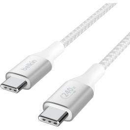 Belkin CAB015bt1MWH Cable USB-C a USB-C BOOST CHARGE 240W, Carga Rápida, Power Delivery 3.1, 1m, Blanco