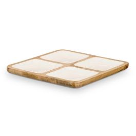 Bandeja Cuadrada 4 Espacios Madera Mango Blanco Giftdecor 29.5x29.5x3 cm (6 Unidades) Bandeja Cuadrada 4 Espacios Madera Mango Blanco Giftdecor 29.5x29.5x3 cm (6 Unidades)