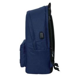 Safta Mochila Doble para Portátil 15,6" + USB Munich Básicos Marino 31x44x18 cm