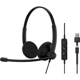 EPOS Auriculares Estéreo Impact 100 MS USB-C+A Alámbrico para Oficina/Centro de Llamadas