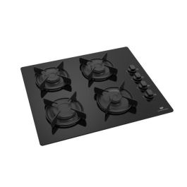 Continental Edison CECTG4VB1 Placa de Cocción a Gas de 4 Fuegos, Modelo Fayers, con Superficie de Vidrio Negro Continental Edison CECTG4VB1 Placa de Cocción a Gas de 4 Fuegos, Modelo Fayers, con Superficie de Vidrio Negro