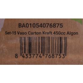 Algon Set de 15 Vasos de Cartón Kraft 450 cc (16 Unidades)