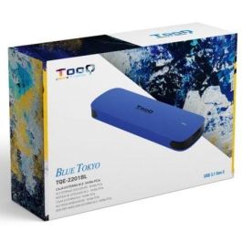 TooQ TQE-2201BL Caja Externa para Disco SSD M.2 NVMe, USB 3.1 Gen2 (10Gbps) USB-C, Sin Tornillos, Aluminio, Azul