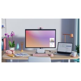 Logitech Webcam Brio 500 Rosa Full HD 1080p 4MP 90° con Clip de Montaje Universal USB-C Plug and Play Rightlight 4 HDR