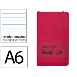 Cuaderno Con Gomilla Antartik Notes Tapa Blanda A6 Rayas Burdeos 100 Hojas 80 gr Fsc