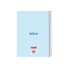 Safta Cuaderno espiral cuarto 80 hojas cuadro 4 mm tapa extradura Stitch Ohana