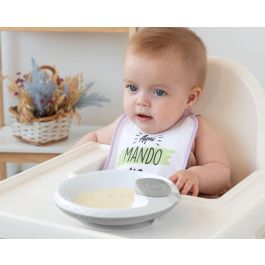 KioKids Plato Térmico Con Ventosa Antivuelco Geogrey Para Bebés +4 Meses Gris