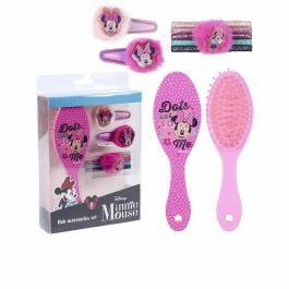 Inca Set Accesorios de Pelo Minnie Lote 8 Piezas para Niñas: Cepillo, 5 Elásticos y 2 Clips Plástico ABS