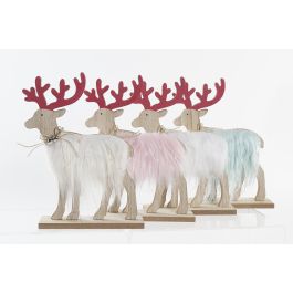 Figura Navidad Alpina DKD Home Decor Beige Rosa 5 x 16 x 23 cm (4 Unidades)