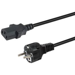 EQUIP Cable de Alimentación C18 a Enchufe Schuko, 1.80m, Conector 180° Giratorio, Color Negro