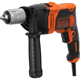 BLACK + DECKER BEH850-QS Taladro Percutor con Cable 850W, 54.400 cps/min, Mandril 13mm, Incluye 6 Brocas y Guía de Profundidad