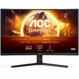 Monitor Gaming Curvo AOC CQ32G4VE 31.5"/ QHD/ 0.5ms/ 180Hz/ VA/ Negro Precio: 280.3449002299. SKU: B1HE4KELPR