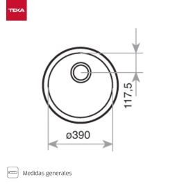 Fregadero de Un Seno Teka BE039 5006 Plateado