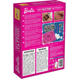 Lisciani Giochi Kit de Tatuajes con Purpurina de Barbie - Crea Tatuajes Coloridos y Brillantes