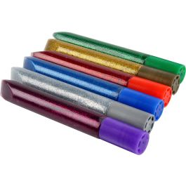 Purpurina Pegamento Liderpapel Fantasia Colores Metalicos Blister De 6 Unidades De 10 gr