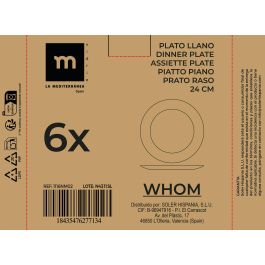 La Mediterranea Plato Llano Opal Colección Whom Diámetro 24 cm