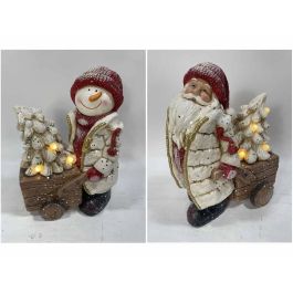 Figura Navidad Tradicional DKD Home Decor Rojo Blanco 23 x 42 x 35 cm (2 Unidades)