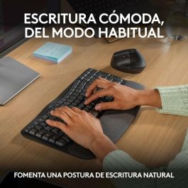 Logitech Teclado Ergonómico Wave Keys Inalámbrico Bluetooth Negro