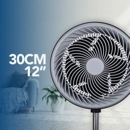 DAEWOO Ventilador de Torre 90W Alta Velocidad, 12 Pulgadas / 30 cm, Base Redonda, Negro