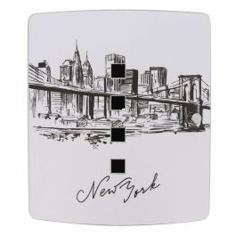 BURG-WÄCHTER 6204/10 Ni Armario para Llaves Skyline NY con Puerta Acero Inoxidable Serigrafiada y Caja Acero Galvanizado Negro Cierre Magnético Ajustable