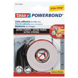 Tesa Cinta Doble Cara Powerbond Ultrastrong Extrafuerte 19 mm x 5 m para Montaje, Soporta 100 kg/m