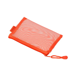 Liderpapel Bolsa zipper bag de poliéster transpirable multiusos DIN A6 para documentos, papelería, cosméticos y cables, color naranja