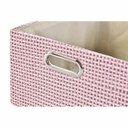 Cesta DKD Home Decor Lila Rosa 27.5 x 18 x 40.5 cm Set de 3 (2 Unidades)