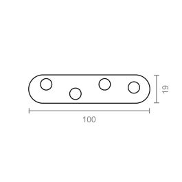 Micel Placa unión recta plc01 bicromatado 100 x 19 mm