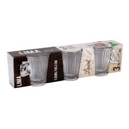Set de 3 Tazas de Café 8 Cl Lima Lineal - La Mediterranea (24 Cajas) Set de 3 Tazas de Café 8 Cl Lima Lineal - La Mediterranea (24 Cajas)