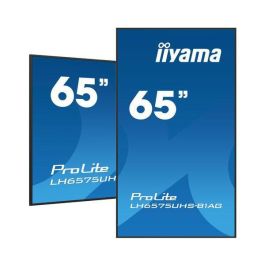 Monitor Iiyama 65" (LH6575UHS-B1AG)3840X2160, Uhd Ips Panel, Operacion 24/7 500Cd/M, Landscape Portrait, Signal Failover, Speakers 2X 10W, Multiple Inputs (Dvi-I (Vga), Hdmi 3X), Dp-Out , Usb 2.0 X2, Wifi, Lan, Media Play Usb Port, Control Lan / Rs23