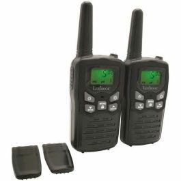 Lexibook Walkie-Talkie negro, largo alcance 8 km en exteriores, con función de silenciamiento, monitor y linterna integrada