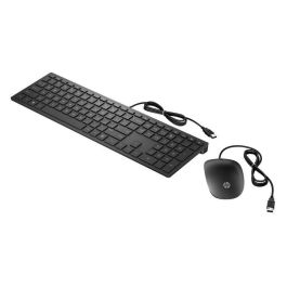 HP Pavilion 400 Teclado con Cable USB, Diseño Delgado para Escritorio, Productividad y Confort, Distribución UK QWERTY