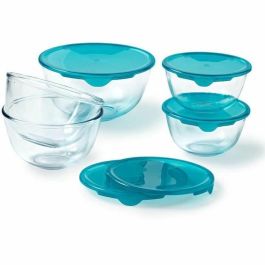 Pyrex PYR3426470296540 - Juego de 5 cuencos con tapa: 2 de 0.5L, 1 de 1L y 2 de 2L