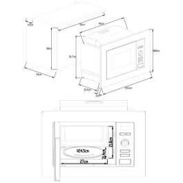 Continental Edison MO20IXEG Horno Microondas Empotrable con Función Grill y Capacidad de 20 Litros