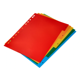 Q-connect Separadores Plástico Juego de 5 Separadores DIN A4 Multitaladro