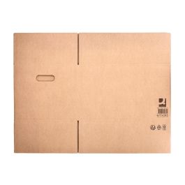 Caja Para Embalar Q-Connect Americana Con Asas Carton Reciclado Canal Simple 5 mm Color Kraft 500x340x310 mm 25 unidades