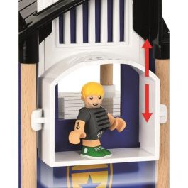 BRIO World 33813 Estación de Policía con Cárcel, Camión de Policía con Sirenas y Luces, Figura de Ladrón, Juego Infantil para Niños +3 Años