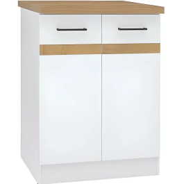 Junona Bajo Gabinete de Cocina 60 cm 2 Puertas Tesca de Trabajo Blanco Brillante JUNONAMB2P60BLPL Precio: 125.49999968. SKU: B16AQQZTG6