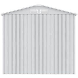 Caseta de jardín de metal 2,71 m² - 213 x 127 x 195 cm - Kit de anclaje incluido - Gris