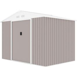 Caseta de jardín de acero 5,29 m² - Kit de anclaje incluido - Taupe